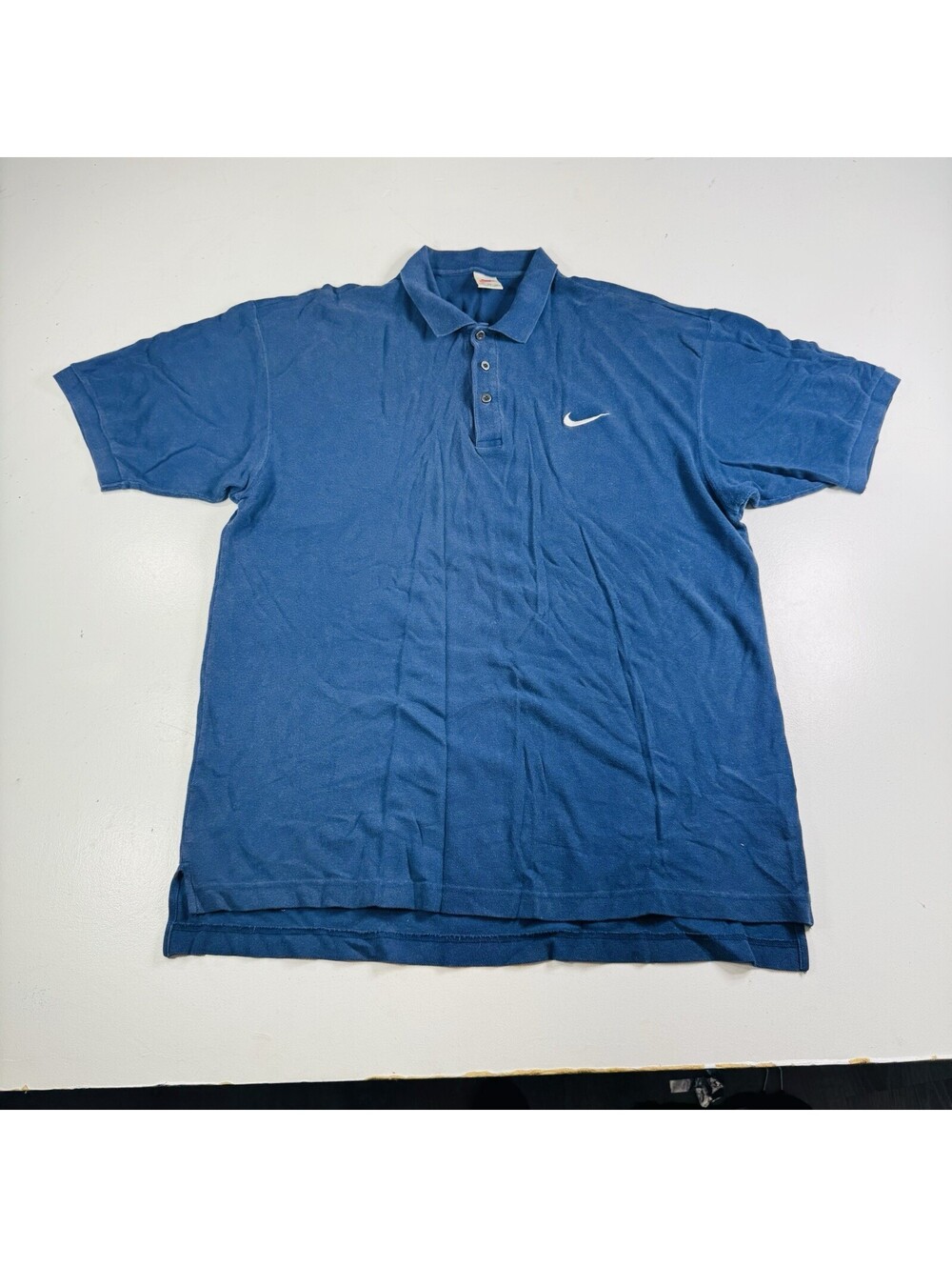 Nike Vintage Polo Shirt Navy Blue Logo Men’s Size XL